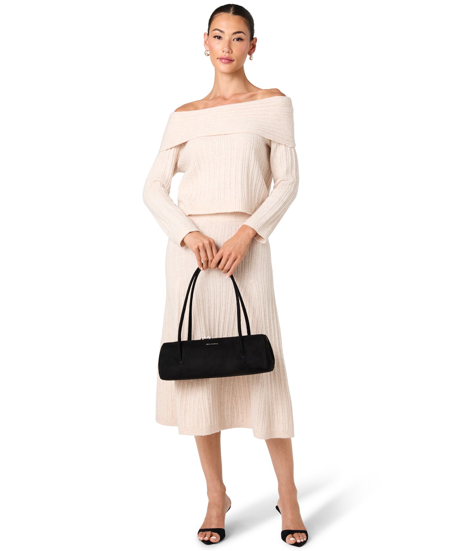 Women's Lucien Ribbed-Knit Off-the-Shoulder Sweater