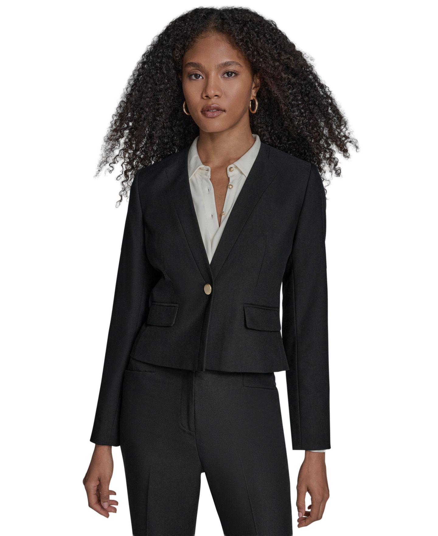Женская куртка BCBG Open Front, цвет: Чёрный — фото 1