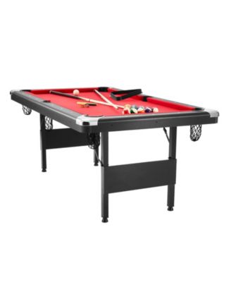 6.3 Foot Foldable Billiards Table with Balls Cues Chalk and Brush for Family Game Rooms