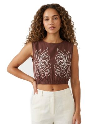 Women's Embroidered Sleeveless Top
