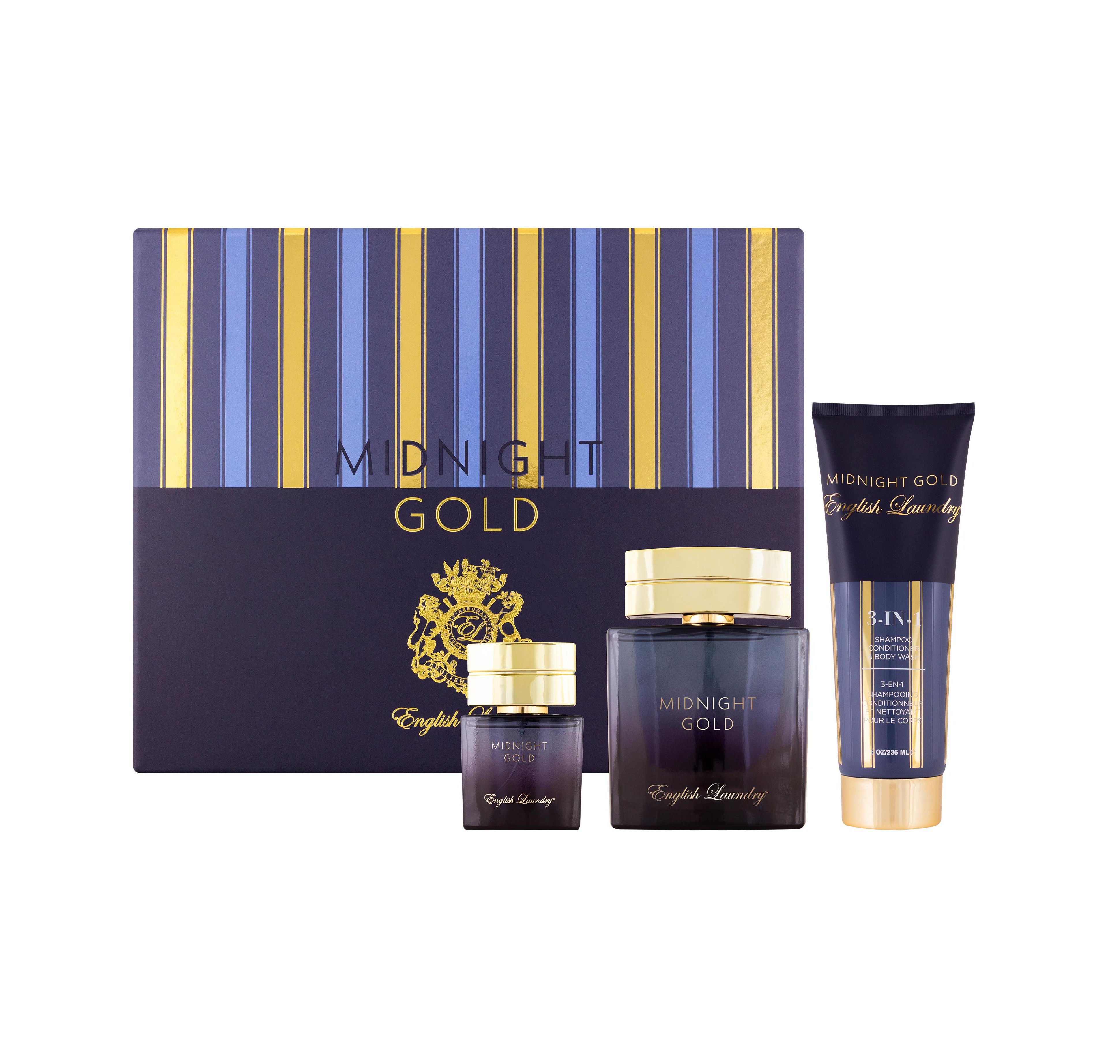 English Laundry Men's 3 Piece Midnight Gold Eau de Parfum Gift Set