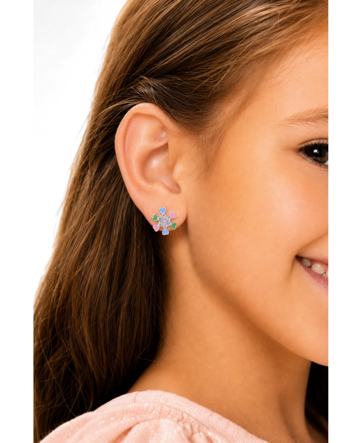 Chanteur Kids Star and Heart Hypoallergenic Earrings for Girls with Surgical Titanium Screwbacks