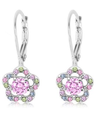 Girls' Flower Hypoallergenic Leverback Drop Earrings