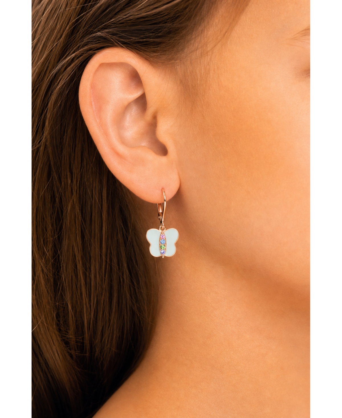 Chanteur Kids Butterfly Hypoallergenic Earrings for Girls with Sterling Silver Leverbacks