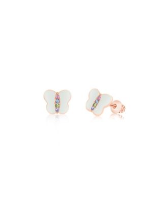 Kids Butterfly Hypoallergenic Earrings for Girls with Surgical Titanium Screwbacks
