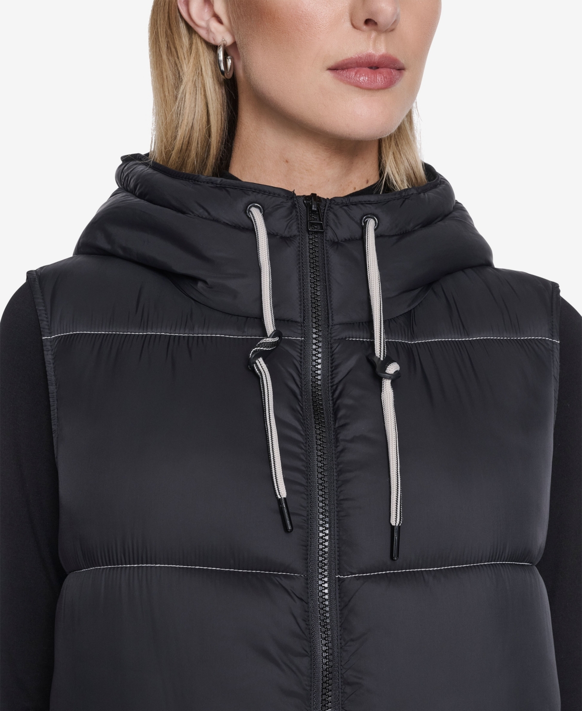 Andrew Marc Women's Kerr Horizontal Rail Quilted Matte Shell Puffer Vest