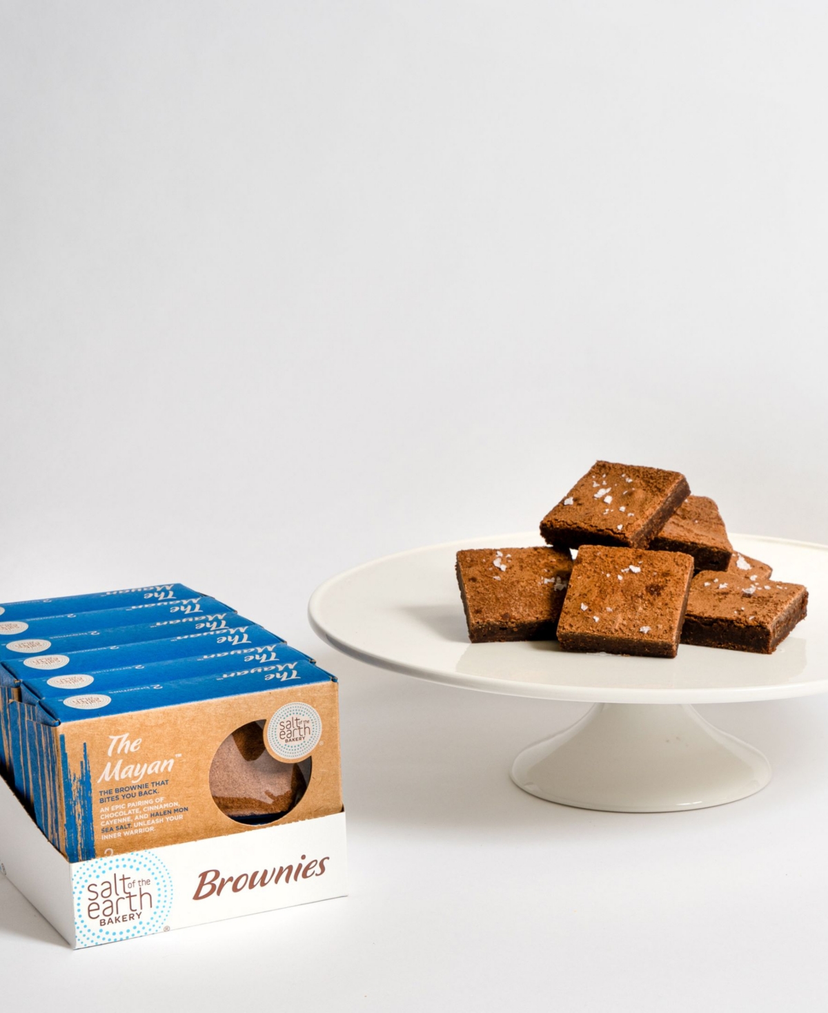 Salt of the Earth Bakery Fresh Baked Cayenne and Cinnamon Chocolate Brownies Gourmet Boxes, 12-Piece