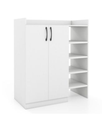 Shoe Storage Cabinet for Entryway with 2 Doors and Adjustable Inner Shelves