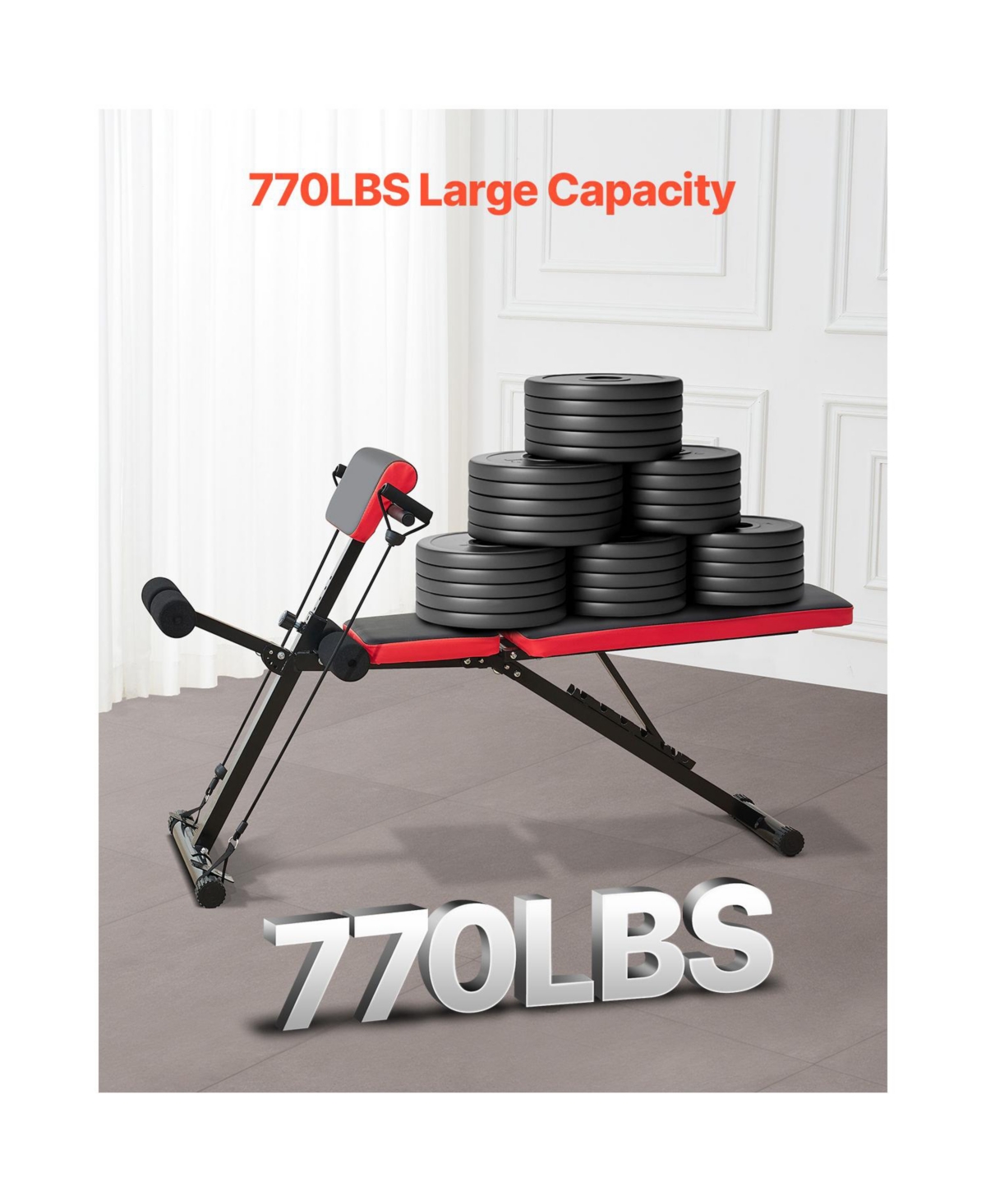 Hongge 770 lb Foldable Roman Chair Hyperextension Weight Bench