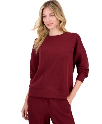 Women's Ribbed Knit Crewneck Sweatshirt