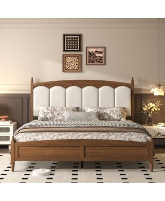  King Size Upholstered Platform Bed Frame