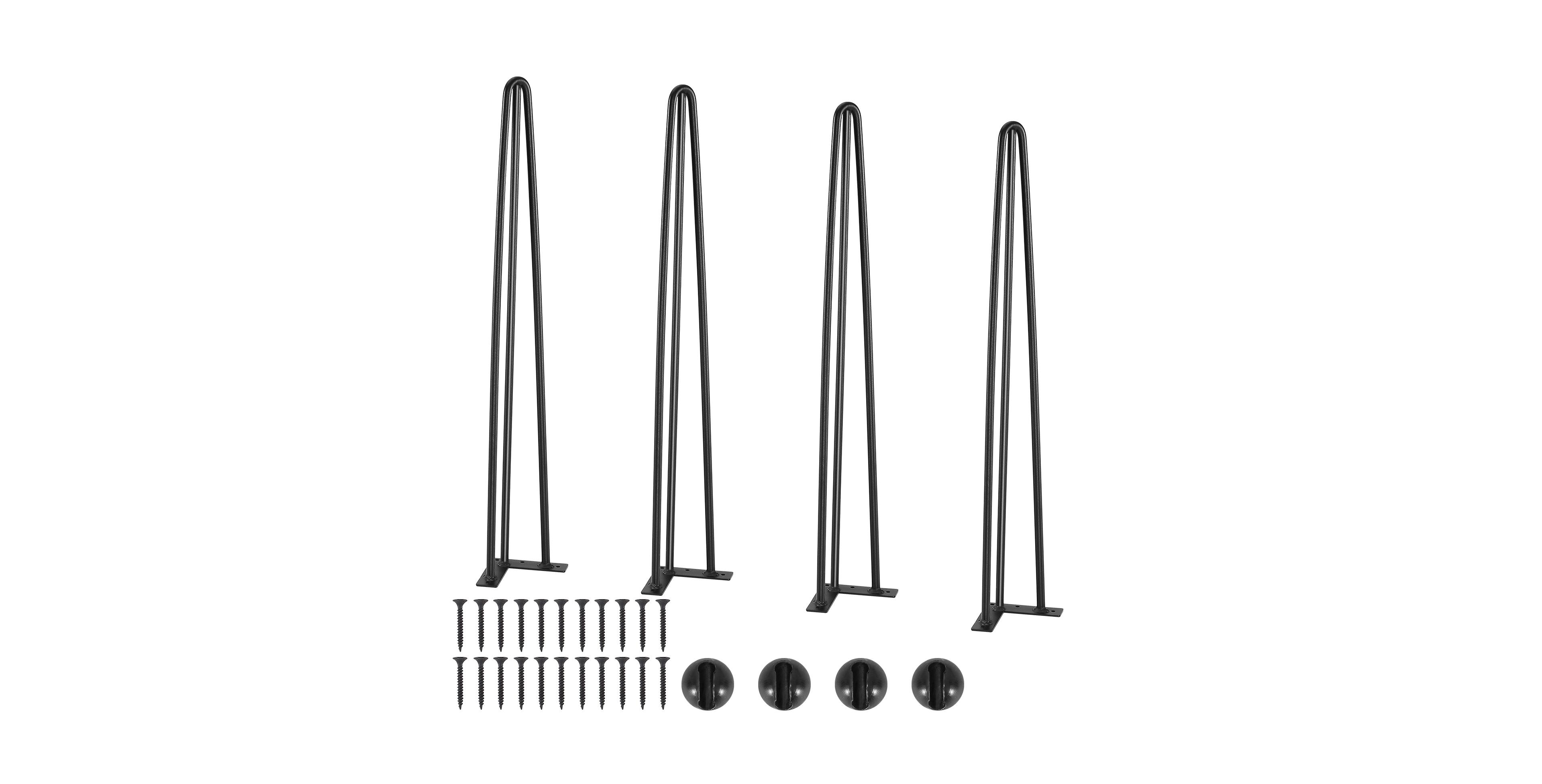 Sugift Set of 4 Solid Carbon Steel Hairpin Table Legs with 900 Pound Load Capacity
