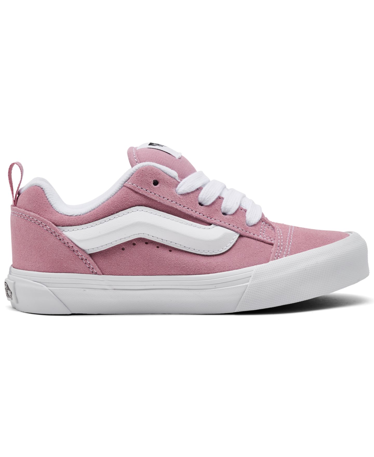 Кроссовки Vans Knu Skool Puffy Tongue and Ankle Collar Oversized Laces Sneakers from Finish Line для девочек, цвет: Розовый — фото 2