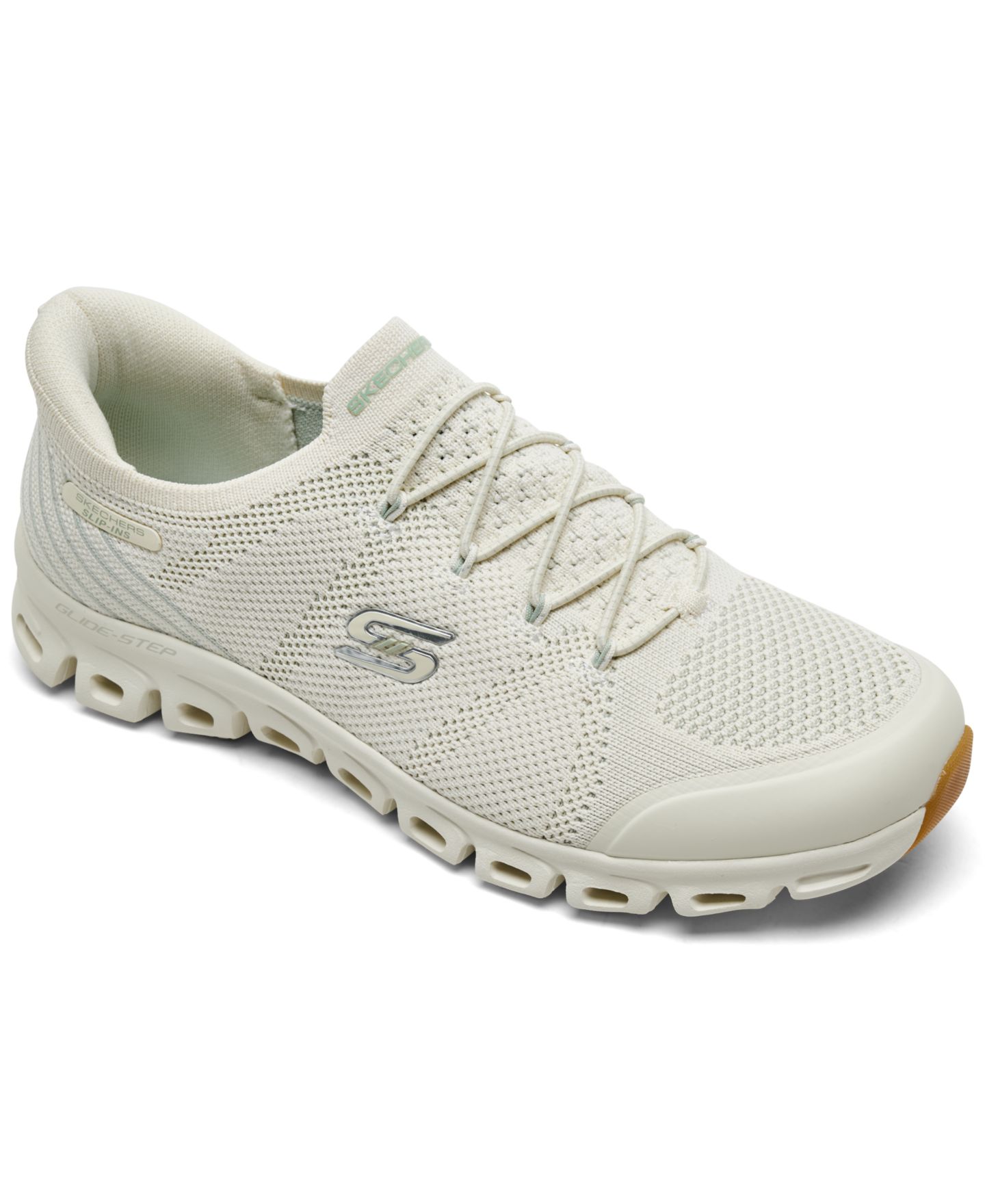 Женские кроссовки Skechers Slip-On Glide-Step - Mirage Walking, цвет: Натуральный — фото 1