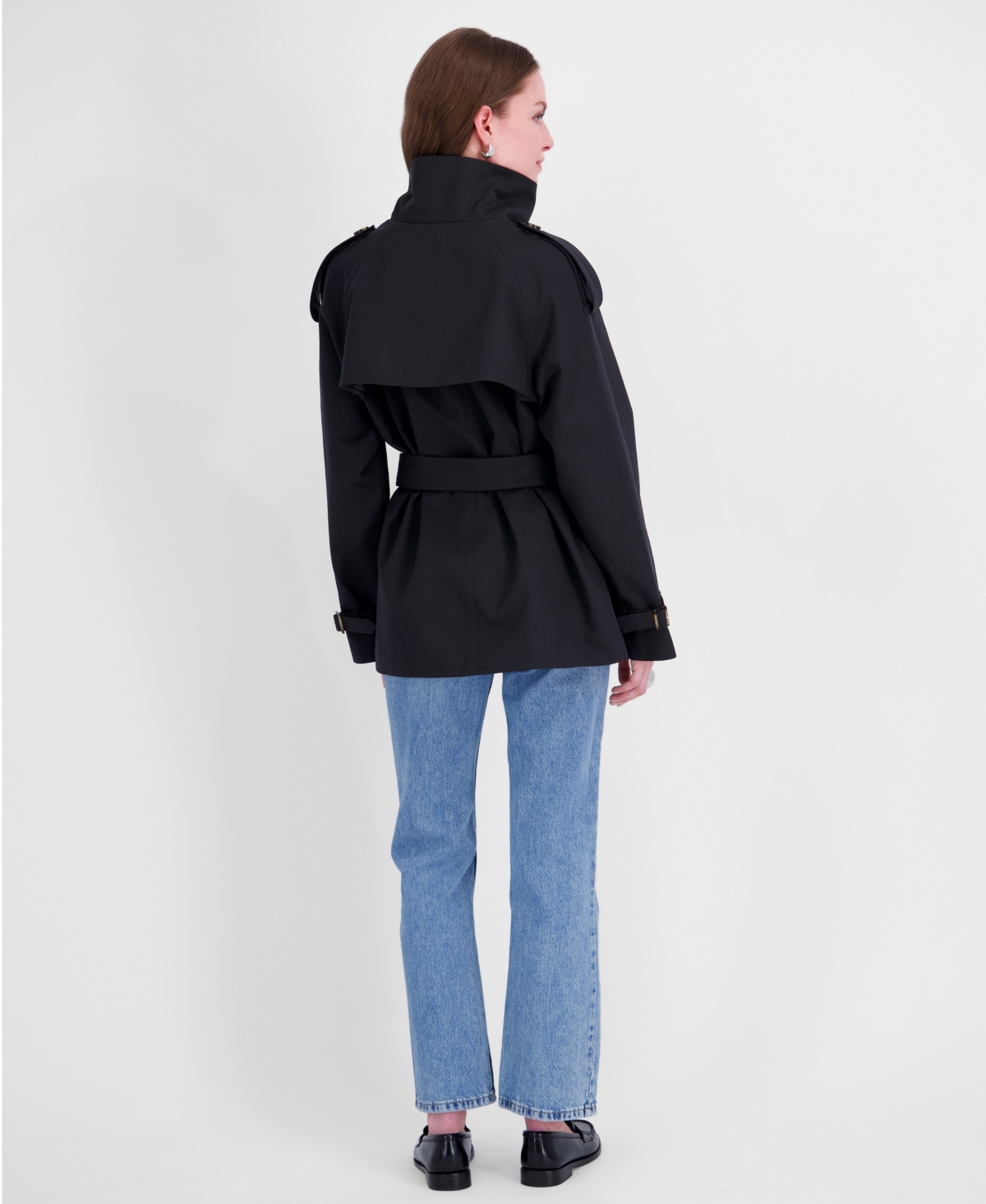 Tahari Women's Funnel-Neck Belted Trench Coat