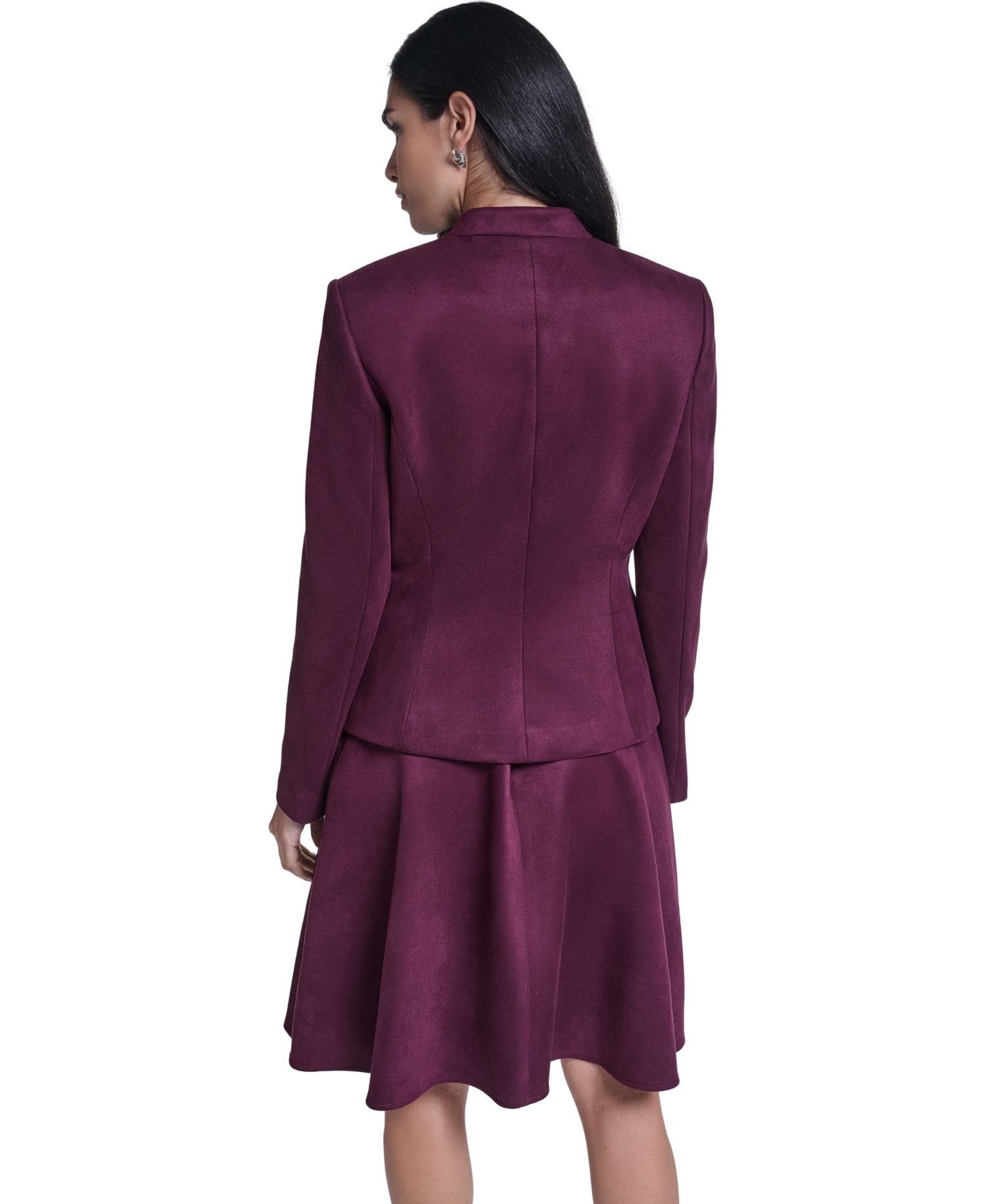 Women's Collarless Open-Front Long-Sleeve Blazer
