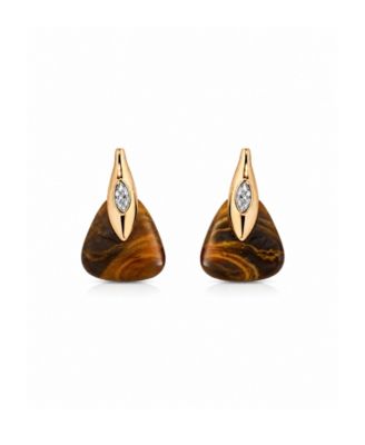 18k Gold-Plated Tiger's Eye Solstice Earrings