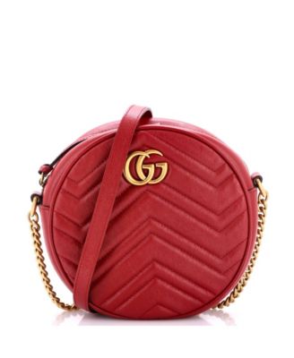 Mini GG Marmont Round Shoulder Bag Matelasse Leather