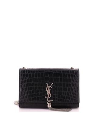 Medium Classic Monogram Tassel Crossbody Bag Embossed Leather