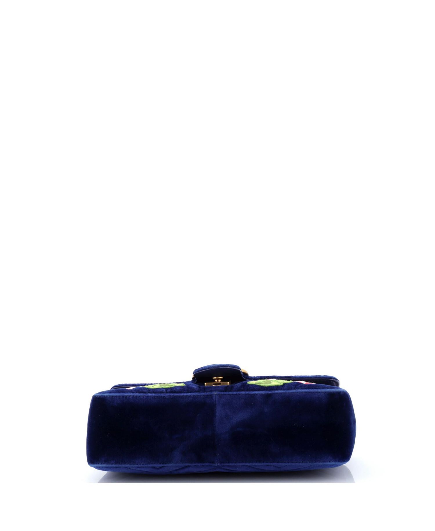 Small GG Marmont Flap Bag Embroidered Matelasse Velvet