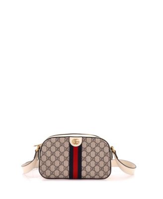 Small Ophidia Camera Shoulder Bag GG Coated Canvas with Leather