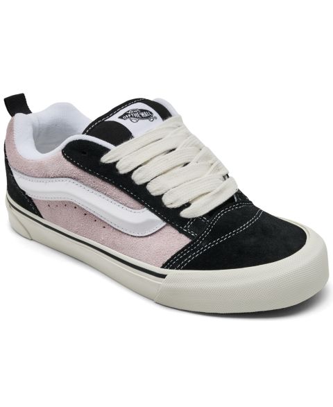 Кроссовки Vans Suede Knu Skool Puffy-Collar Sneakers from Finish Line для мальчиков, цвет: Чёрный / Розовый