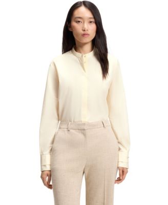 BOSS by Women's Cotton Poplin Regular-Fit Blouse