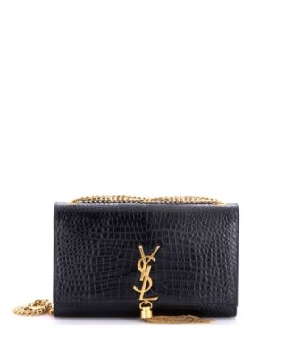 Medium Classic Monogram Tassel Crossbody Bag Embossed Leather