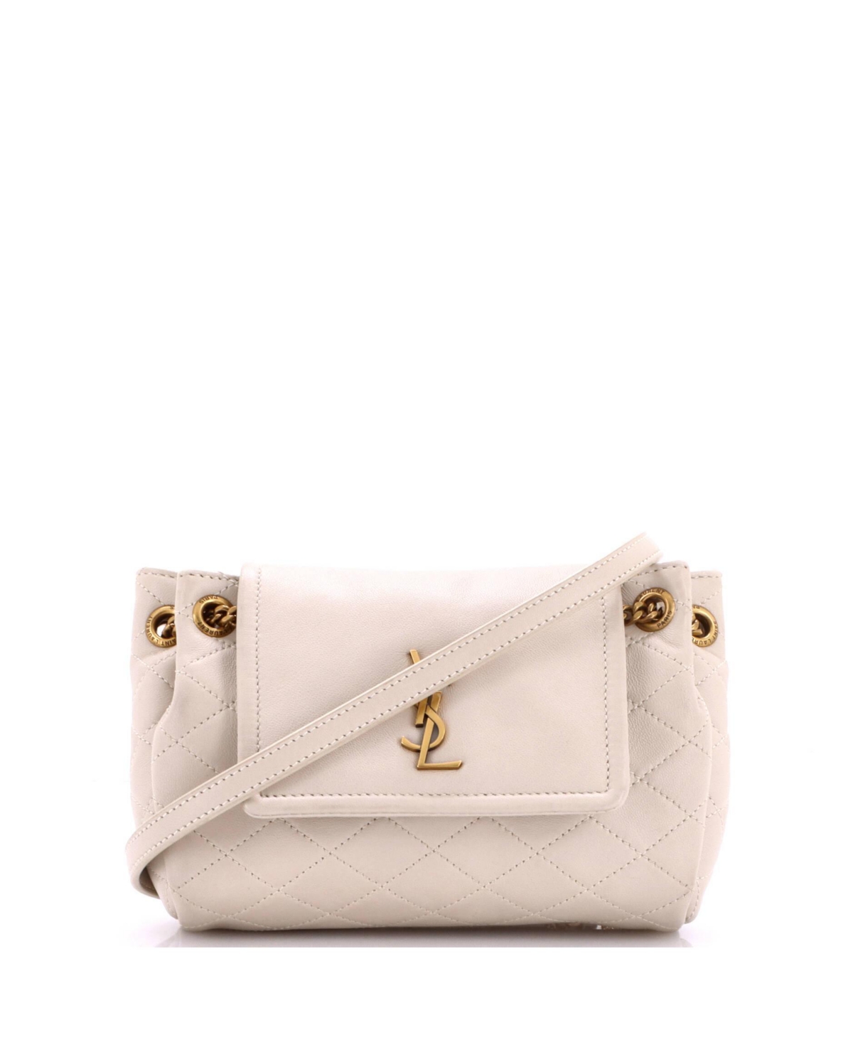 Pre-Owned Saint Laurent Mini Nolita Satchel Quilted Leather - Natural