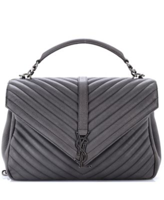 Large Classic Monogram College Bag Matelasse Chevron Leather