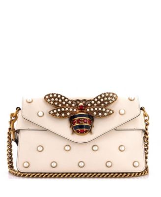 Mini Broadway Pearly Bee Shoulder Bag Embellished Leather