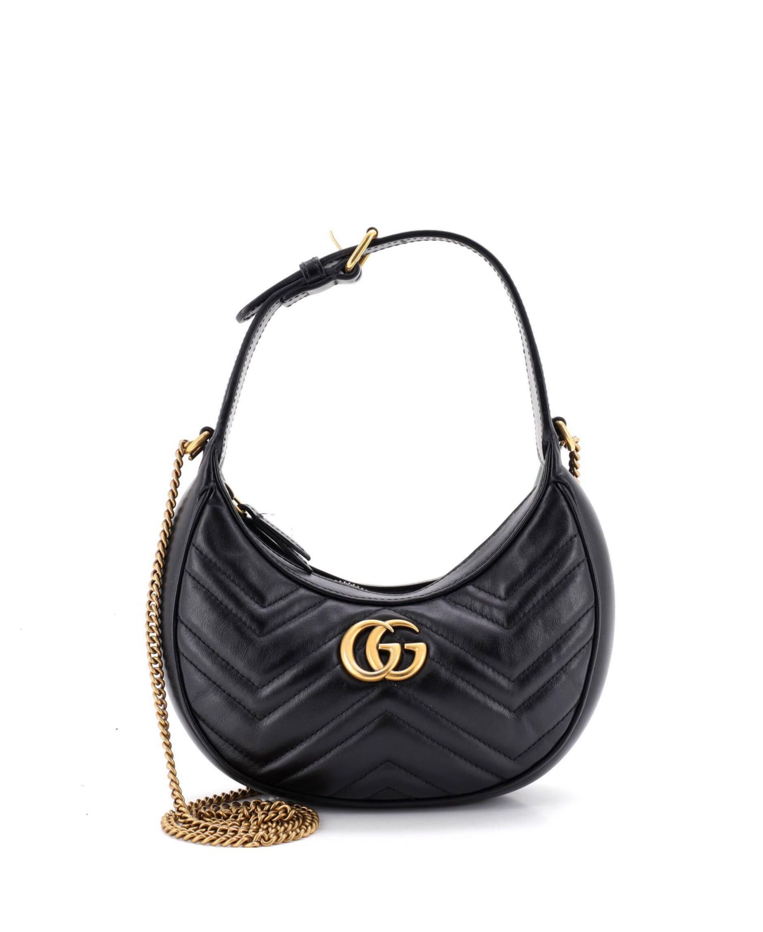 Mini GG Marmont Half Moon Hobo Matelasse Leather