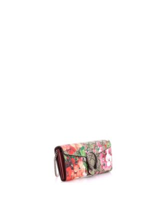 GUCCI 長財布 ブルームス フラワープリント Pre-Owned Gucci Long Dionysus Chain Wallet Blooms Print GG Coated