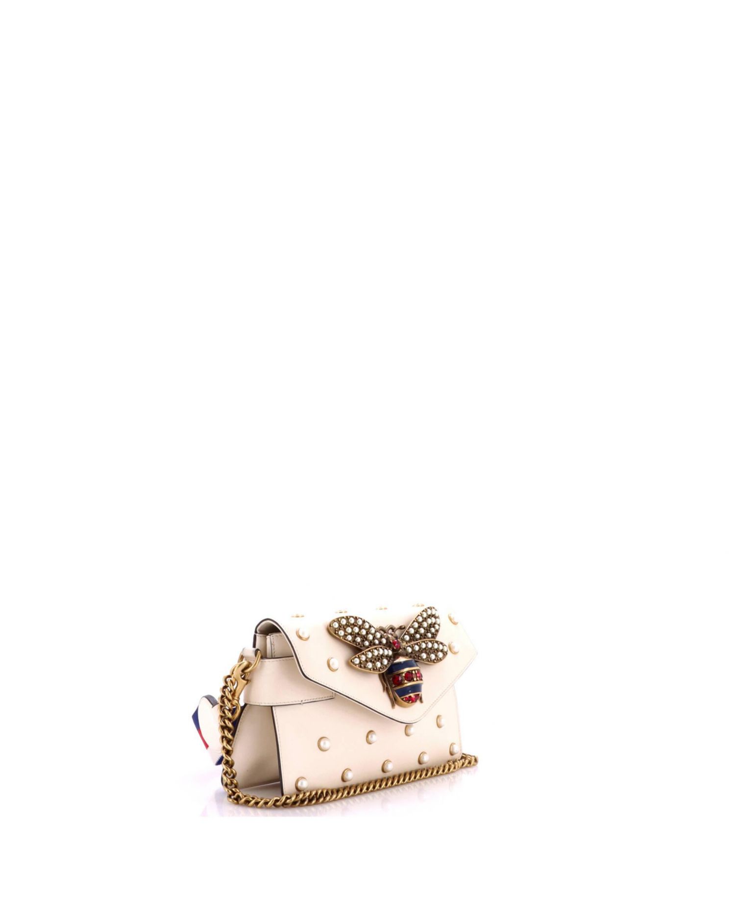 Mini Broadway Pearly Bee Shoulder Bag Embellished Leather