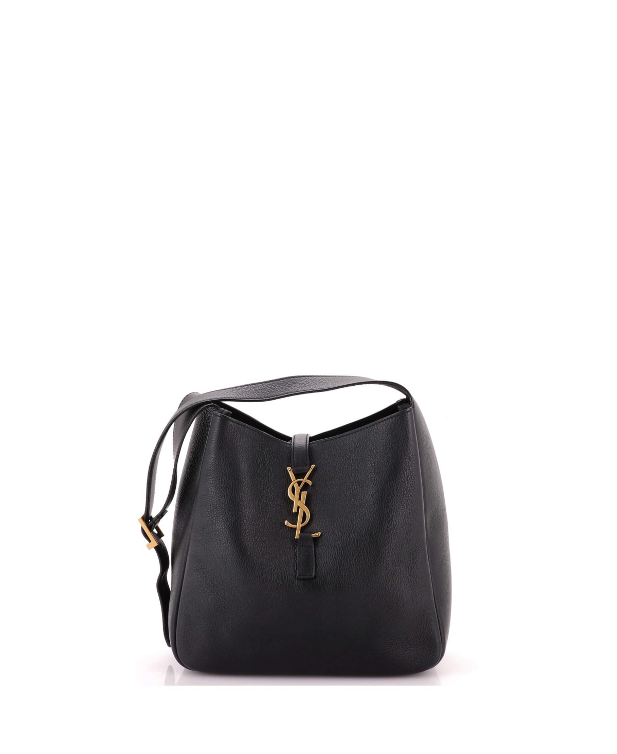 Pre-Owned Saint Laurent Small Le 5 a 7 Supple Hobo Leather - Black