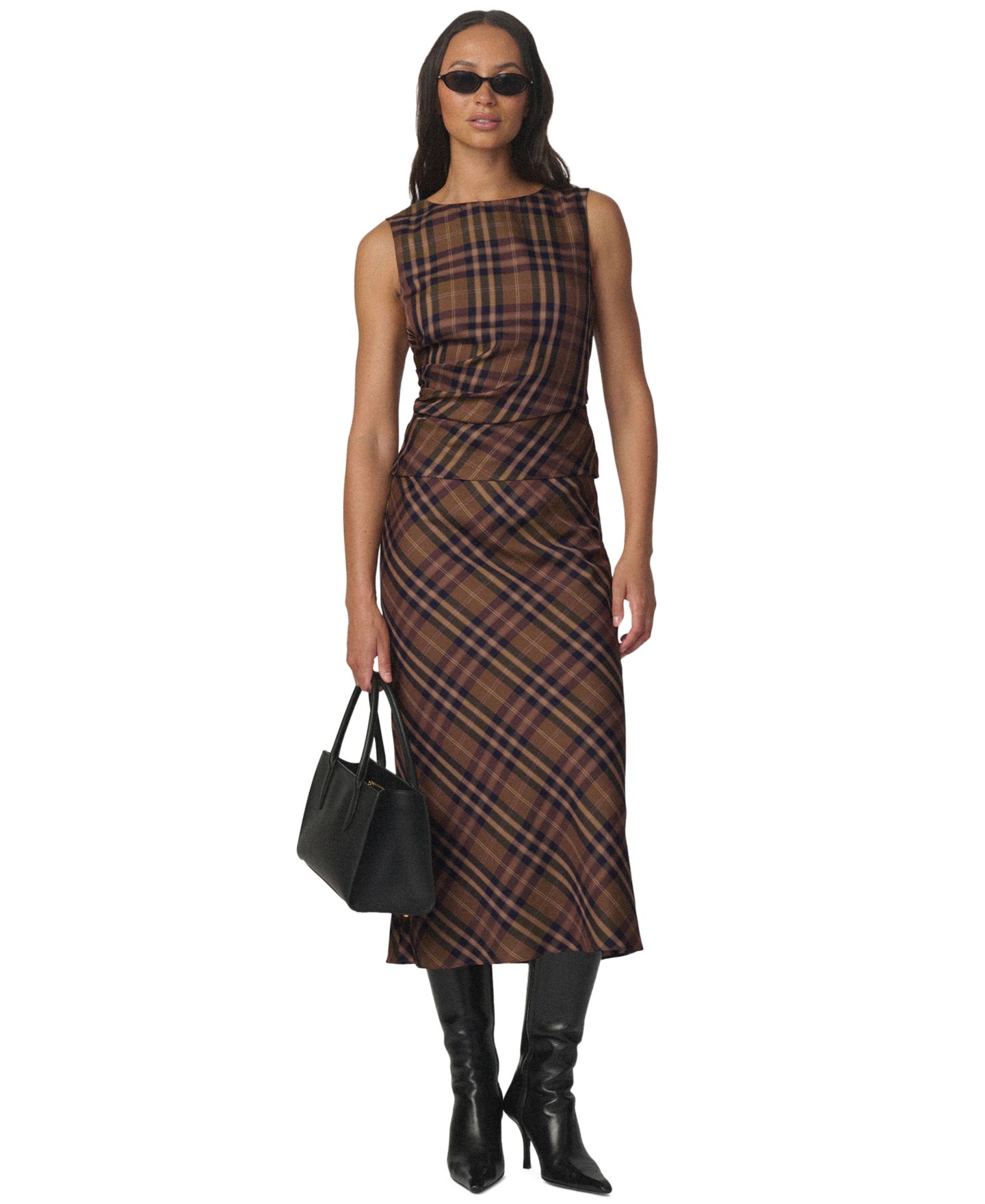 Женский топ Joe's Jeans The Meg Plaid Sleeveless Top, цвет: Верблюжий клетчатый — фото 3