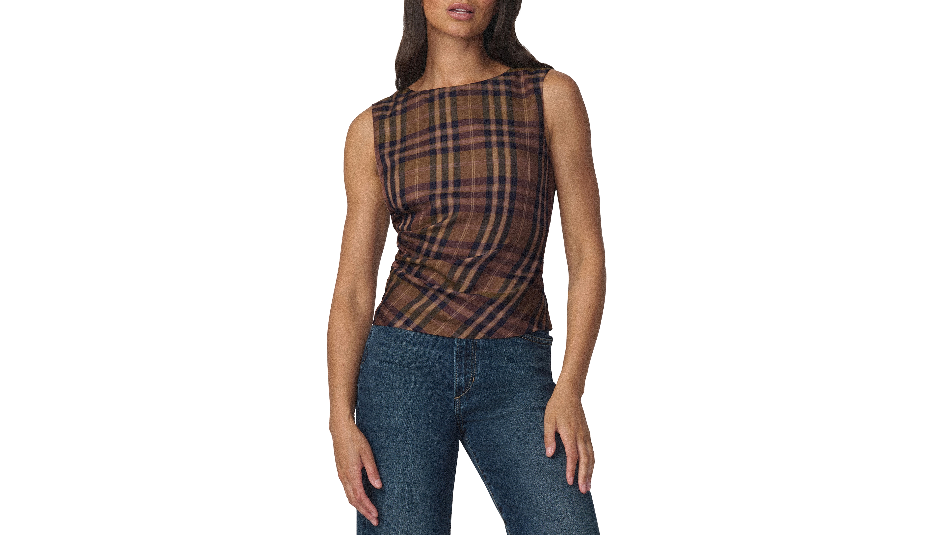 Joe's Jeans Women's The Meg Plaid Sleeveless Top
