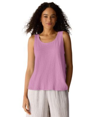 Women's Linen Scoop Neck Sleeveless Tank Top