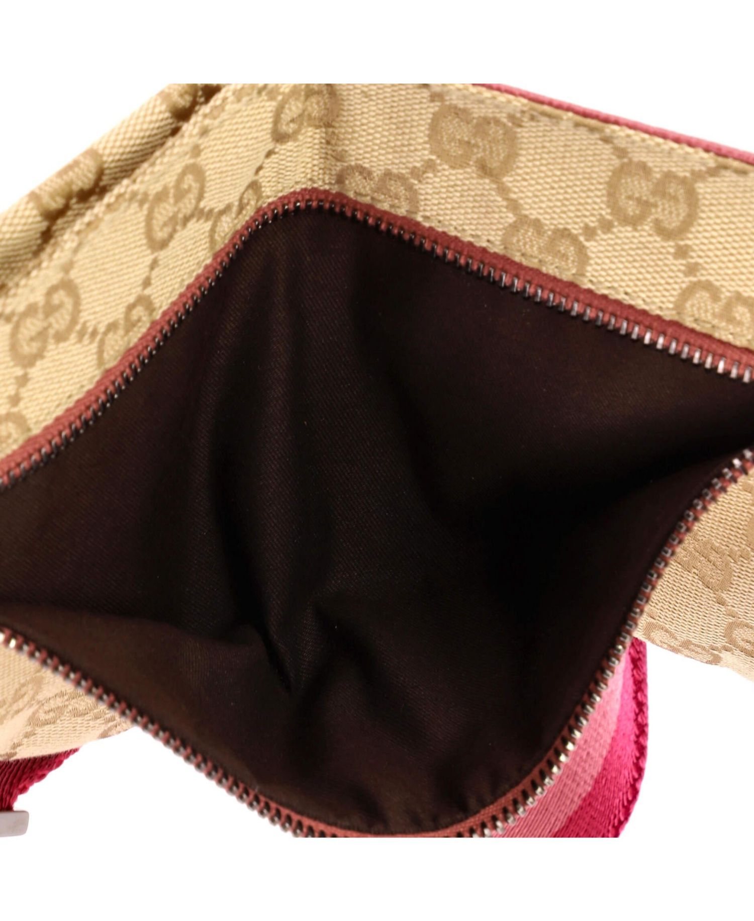 Small Vintage Double Belt Bag GG Canvas with Leather