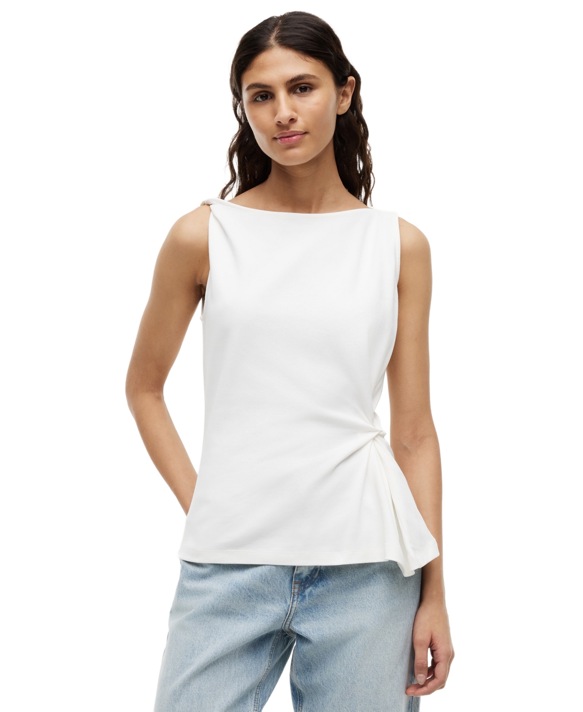 Tommy Hilfiger Women's Interlock Knot Sleeveless Cotton Top