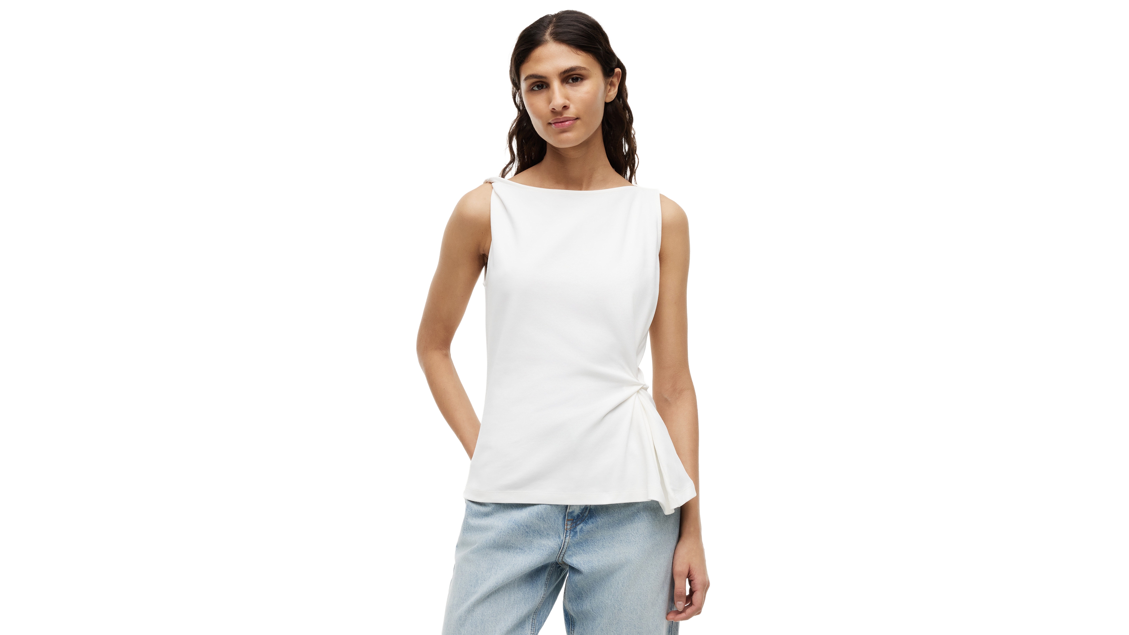 Tommy Hilfiger Women's Interlock Knot Sleeveless Cotton Top