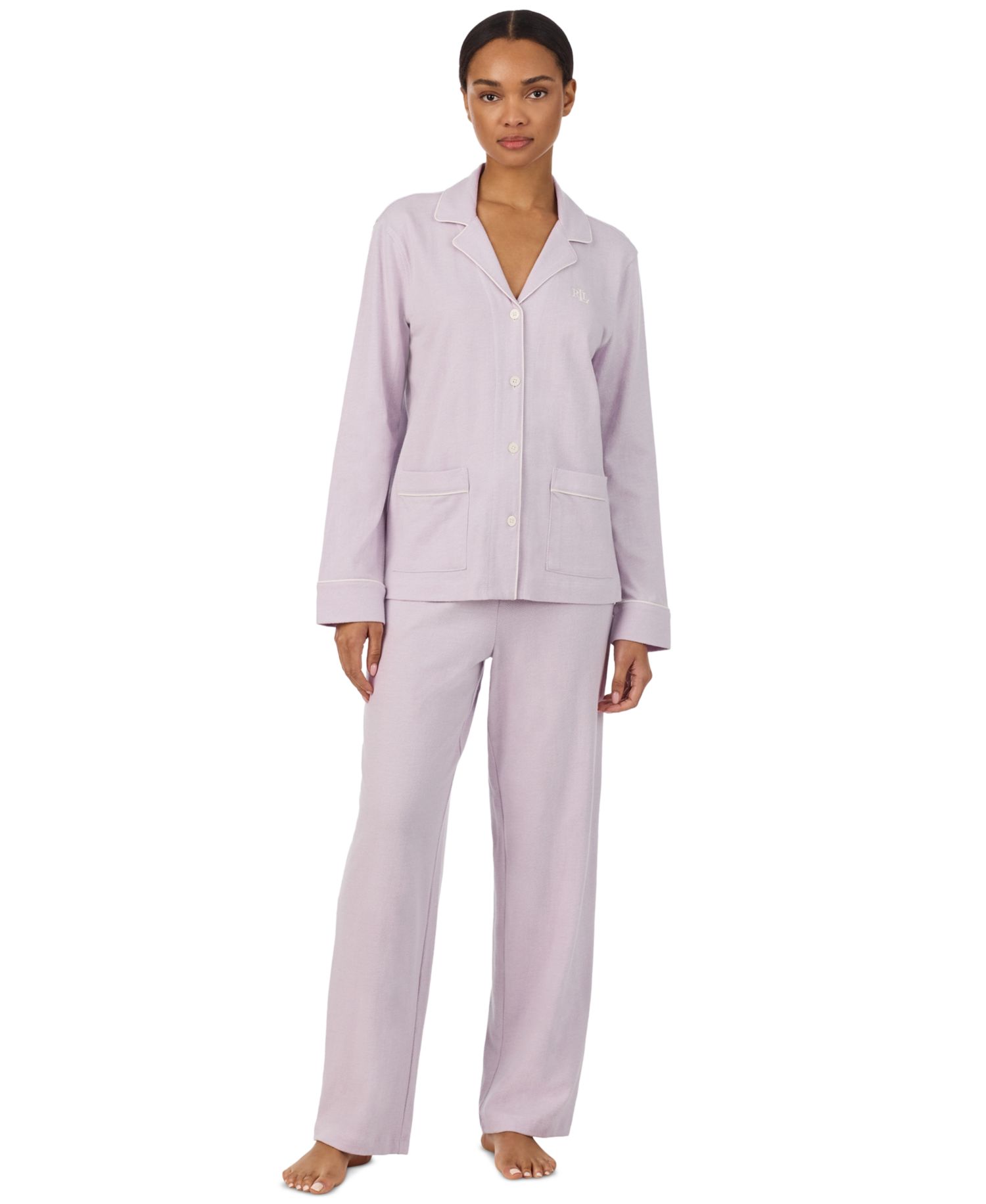 Women's Notch Collar and Mid-Rise Pant Set