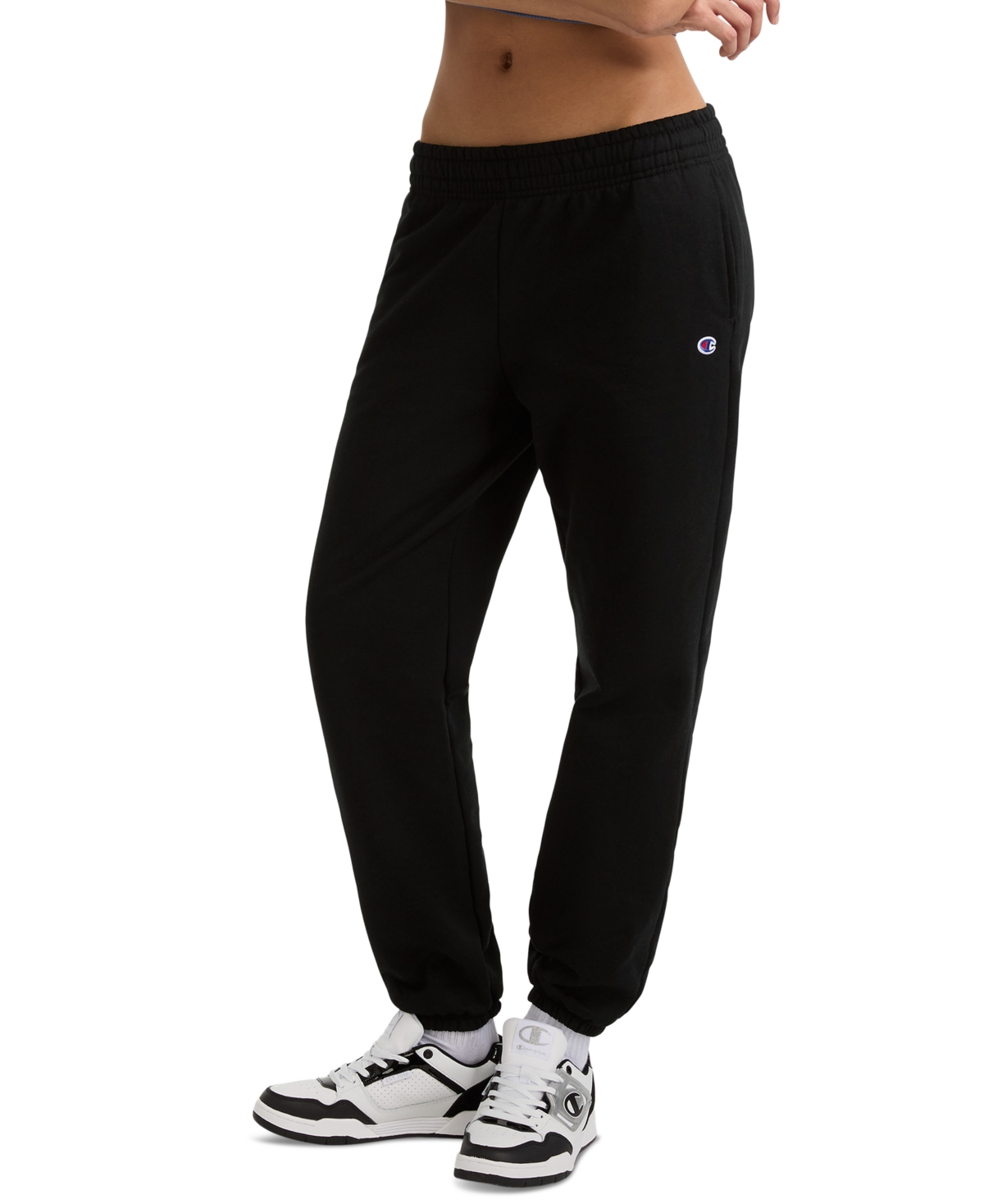 Champion Women's Small C Powerblend Boyfriend Sweatpants - Black