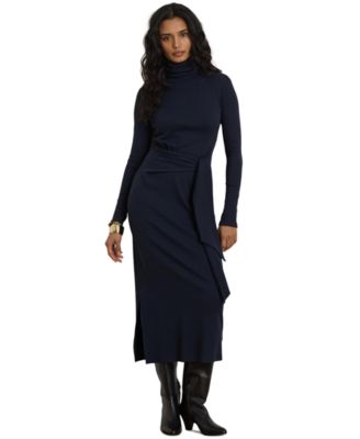 Women's Tie-Front Turtle Neck Dress