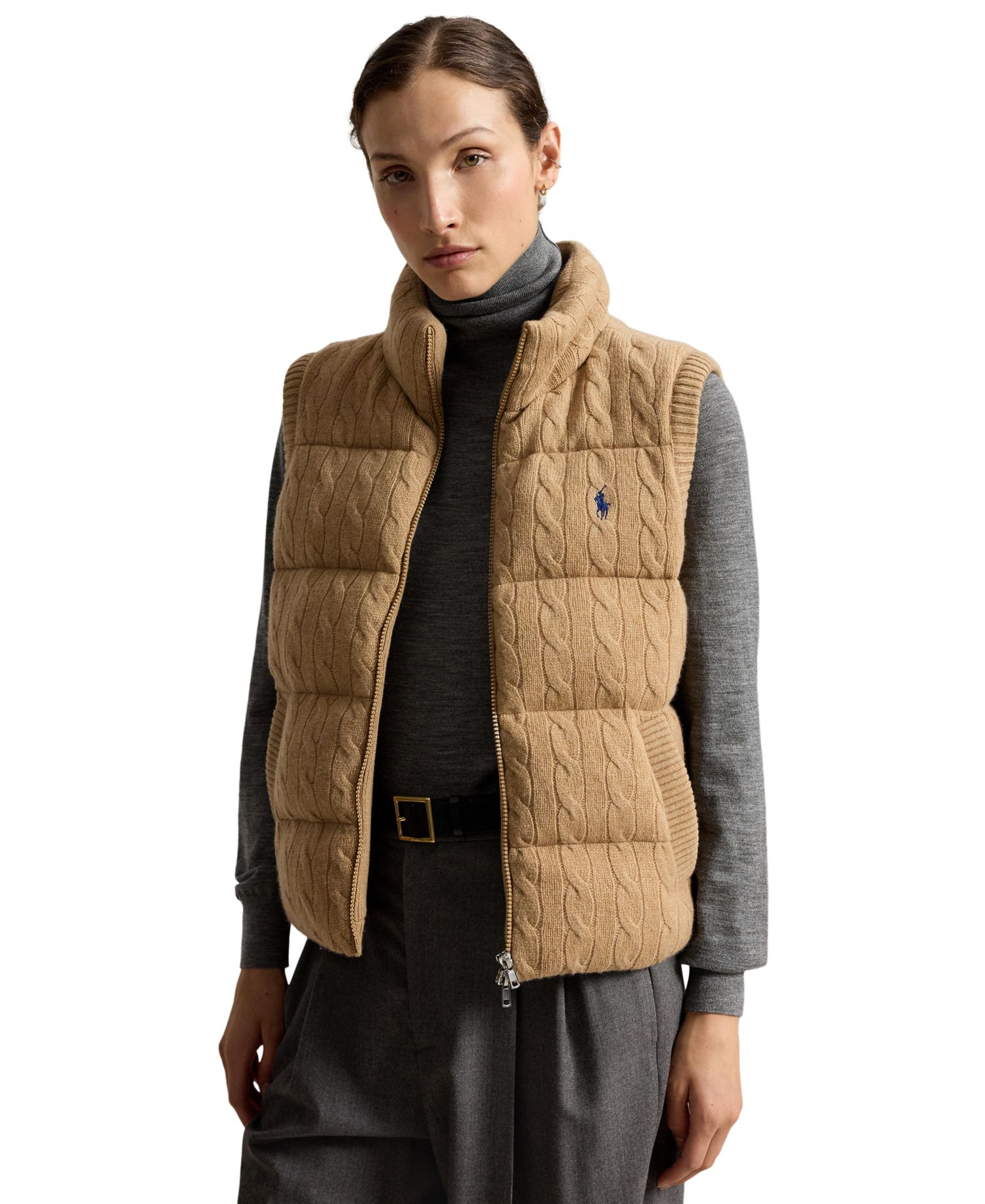 Women's Carly Cable-Knit Wool-Cashmere Sleeveless Vest