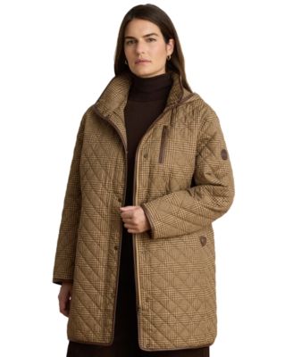 Plus Size Hooded Quilted Coat, Created for Macy's