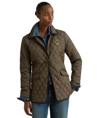 Women's Crest Quilt Diamond-Quilted Plaid Jacket