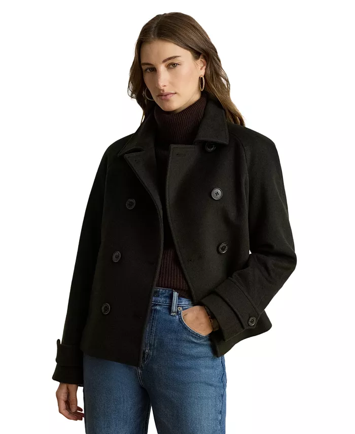 Women's Short Double Breasted Wool Coat