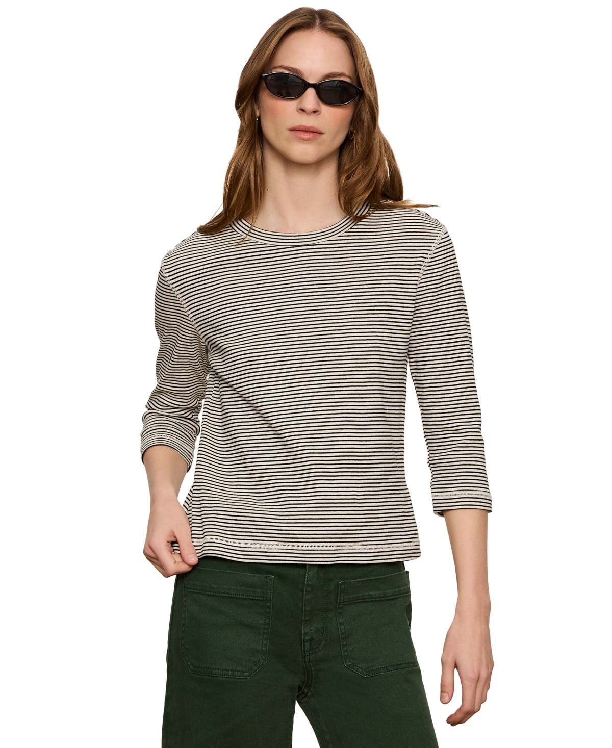 Sanctuary Women's 3/4-Length Sleeve Crewneck T-Shirt