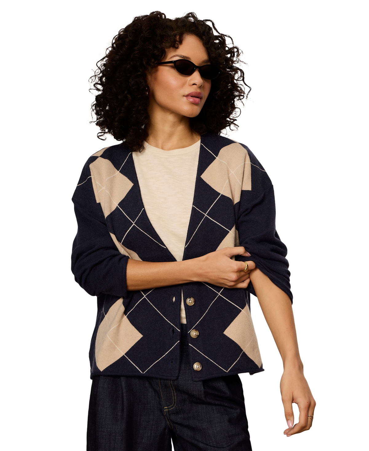 Sanctuary Women's Arden Long-Sleeve V-Neck Sweater